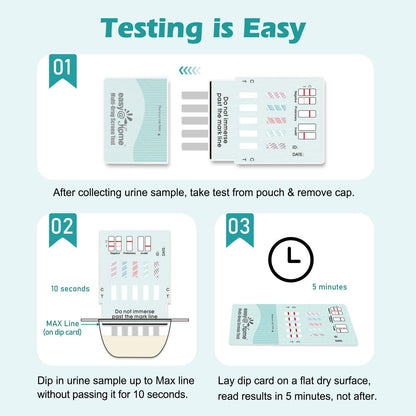 Easy@Home 5-Pack Urine Drug Test Kit - 10 Metabolites, Instant Results