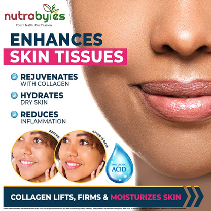 Marine Collagen Capsules Types 1 & 3 with Hyaluronic Acid & Vitamin C | 60 Capsules | 1-Month Supply | UK Made