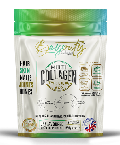 Multi 5 Types Collagen Hydrolysed Peptides TYPE I, II, III, V & X - 550G BeYouty Collagen™