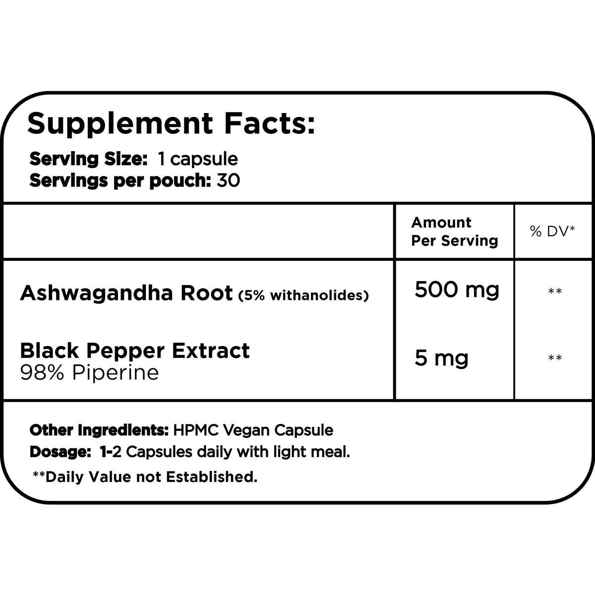 Ashwagandha 5% Withanolides Healer Labs London