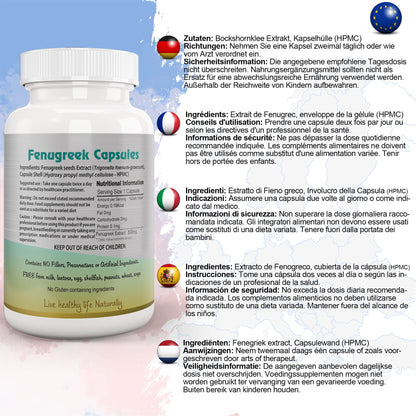 Ayushya Fenugreek Capsules (Methi) Metabolic Wellness Support - Vegan, Gluten Free, Non-GMO, 60 Capsules