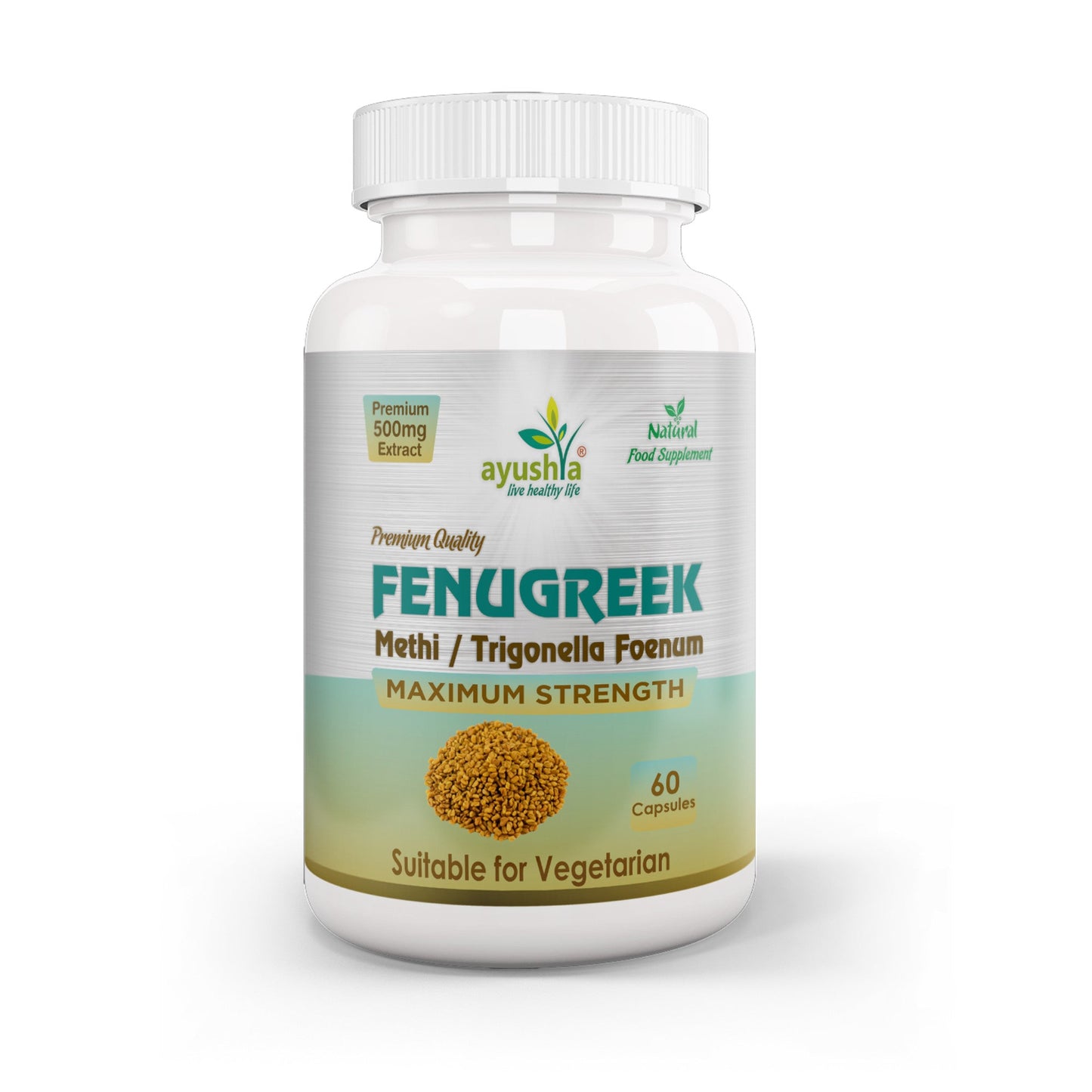 Ayushya Fenugreek Capsules (Methi) Metabolic Wellness Support - Vegan, Gluten Free, Non-GMO, 60 Capsules