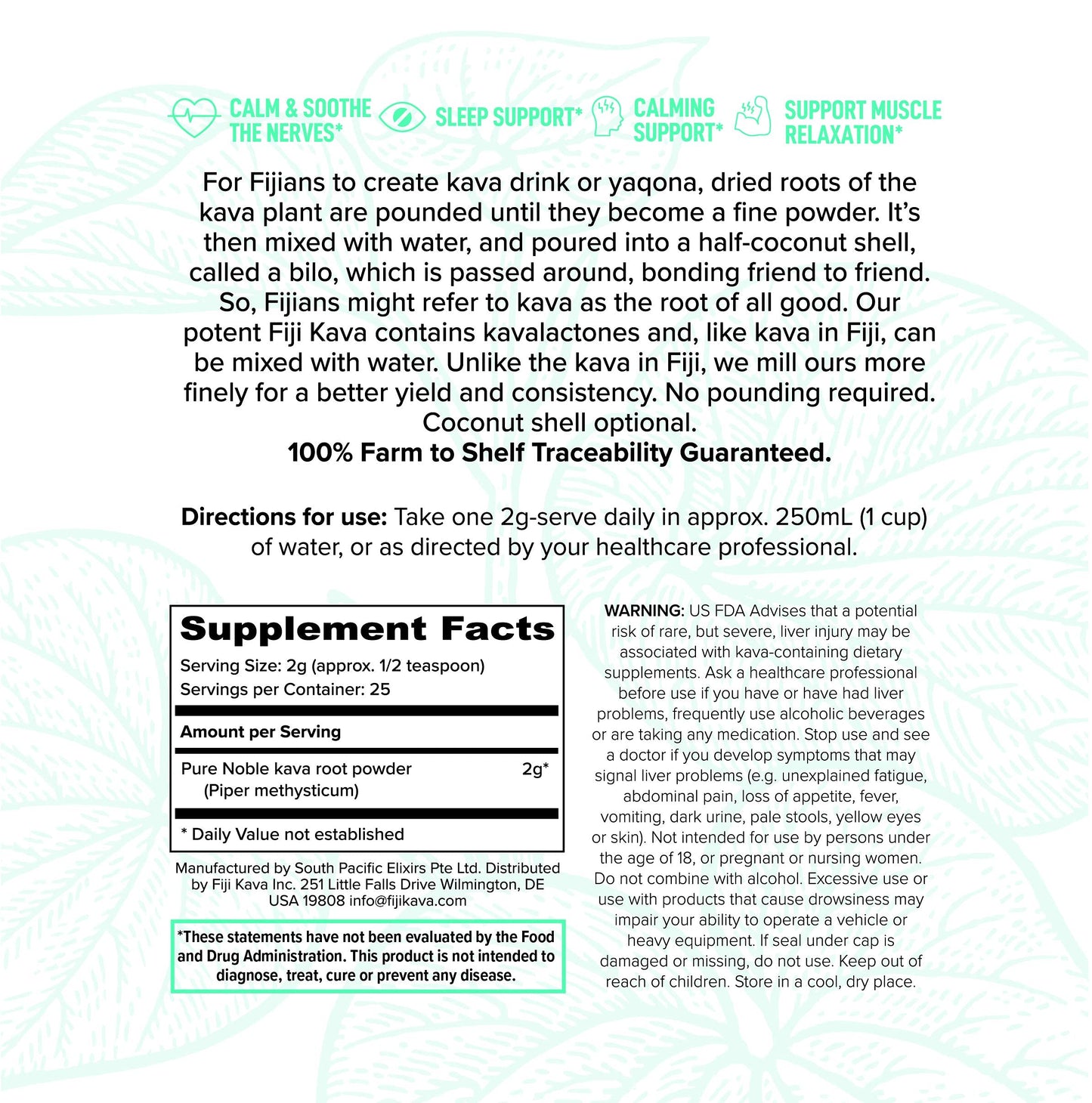 FijiKava Instant Kava Powder 50g – Premium Kava Root for Relaxation, Sleep & Stress Relief