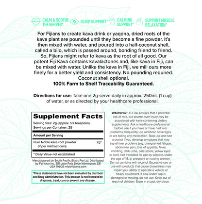 FijiKava Instant Kava Powder 50g – Premium Kava Root for Relaxation, Sleep & Stress Relief