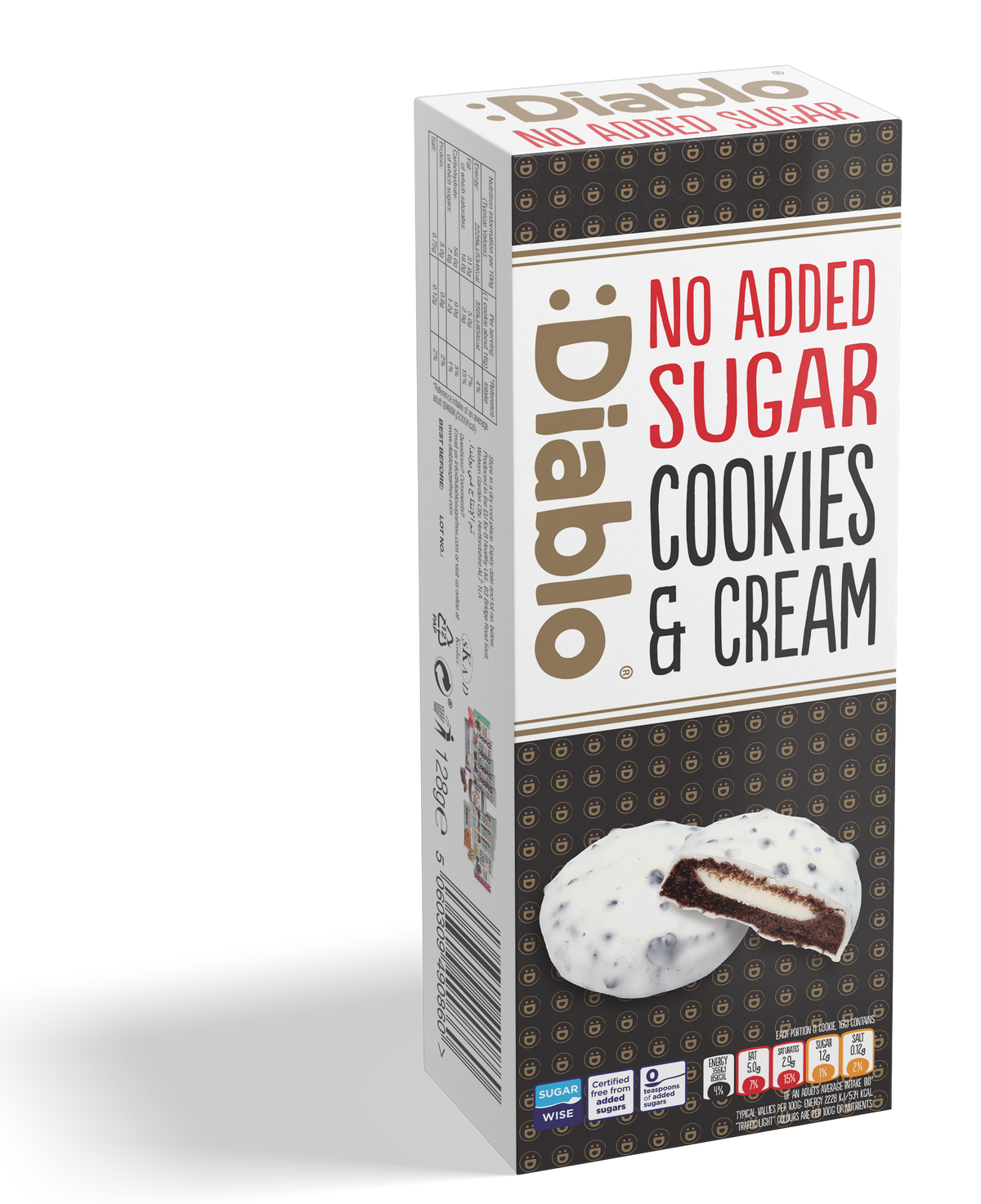 White Chocolate Cookies & Cream (128g) Diablo Sugar Free