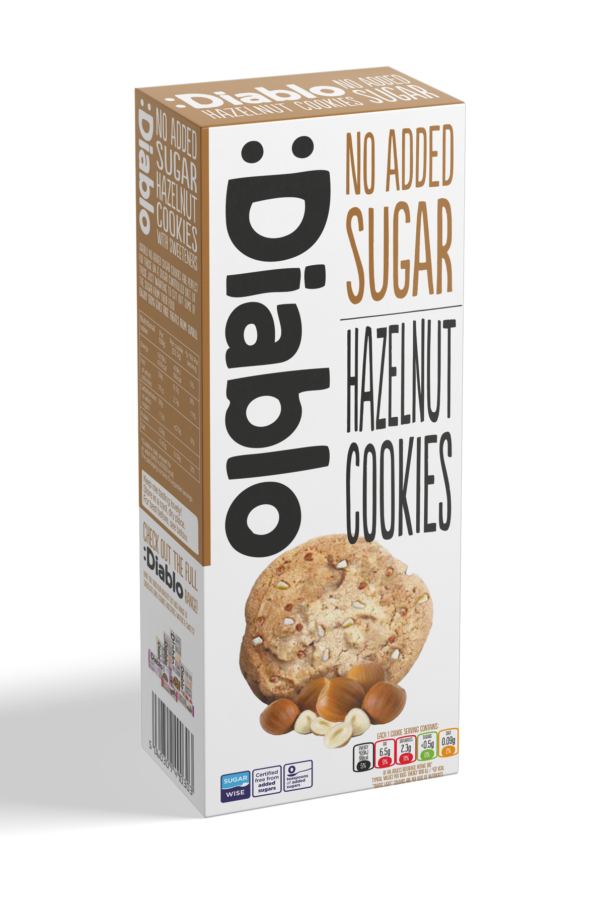 No Added Sugar Hazelnut Cookies (135g) Diablo Sugar Free