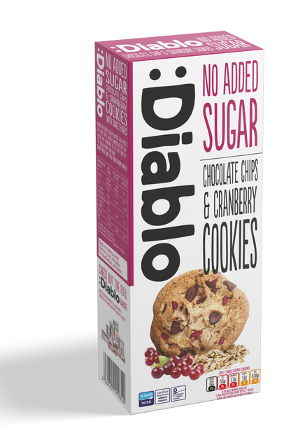 No Added Sugar Chocolate Chip & Cranberry Cookies (135g) Diablo Sugar Free
