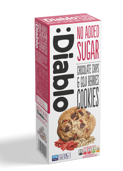 No Added Sugar Chocolate Chip & Goji Berry Cookies (135g) Diablo Sugar Free