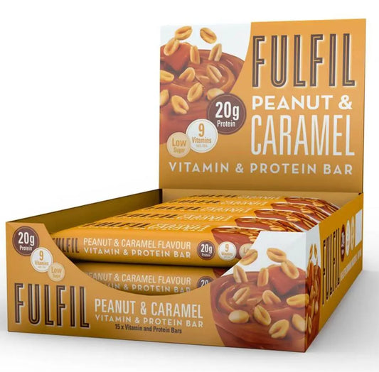 15 x Fulfil Peanut & Caramel Vitamin Protein Bar 55Gm British Grocery