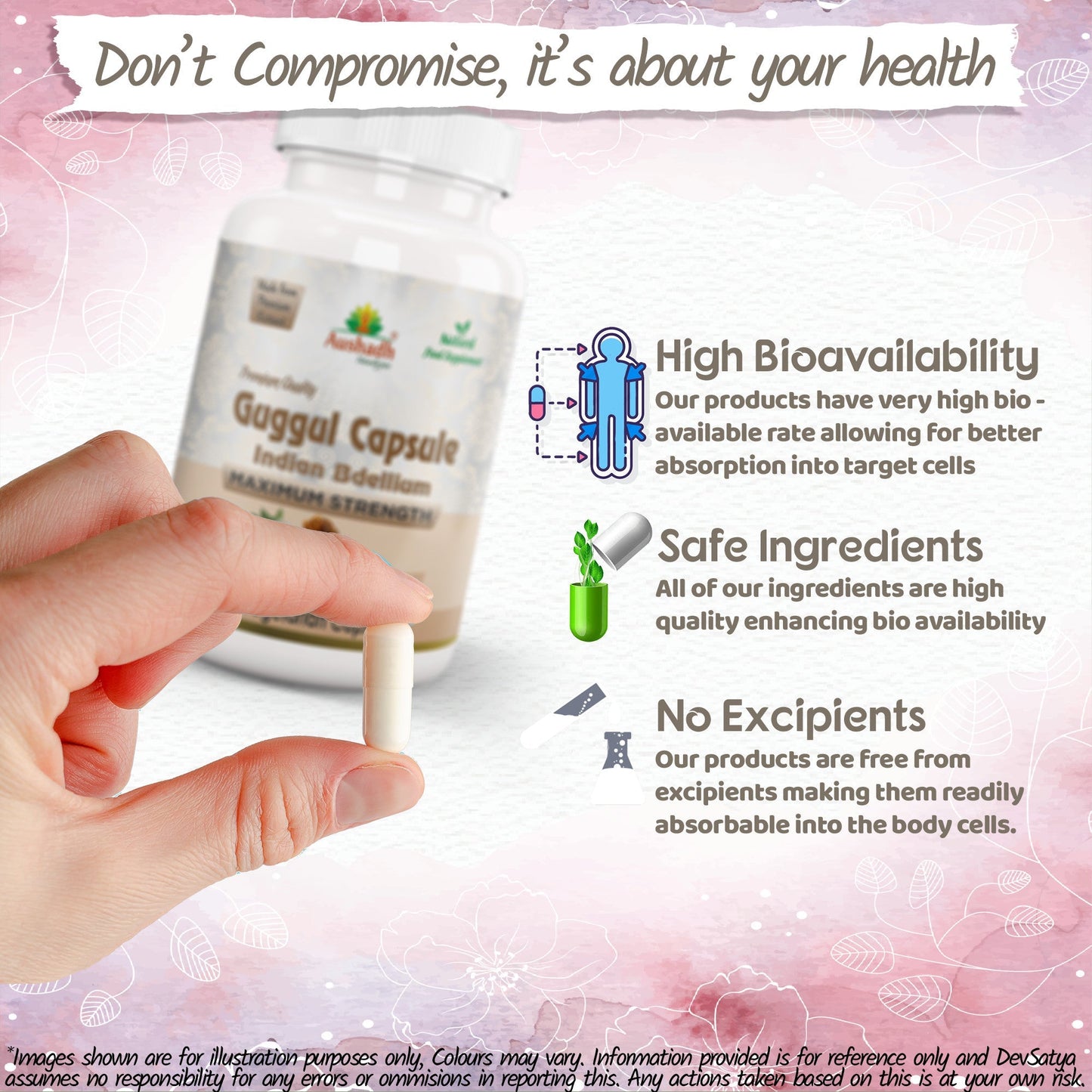 Aushadh Guggul Capsules (Mukul Myrrh) Joint Comfort & Heart Wellness Support - Vegan, Gluten Free, Non-GMO, 60 Capsules