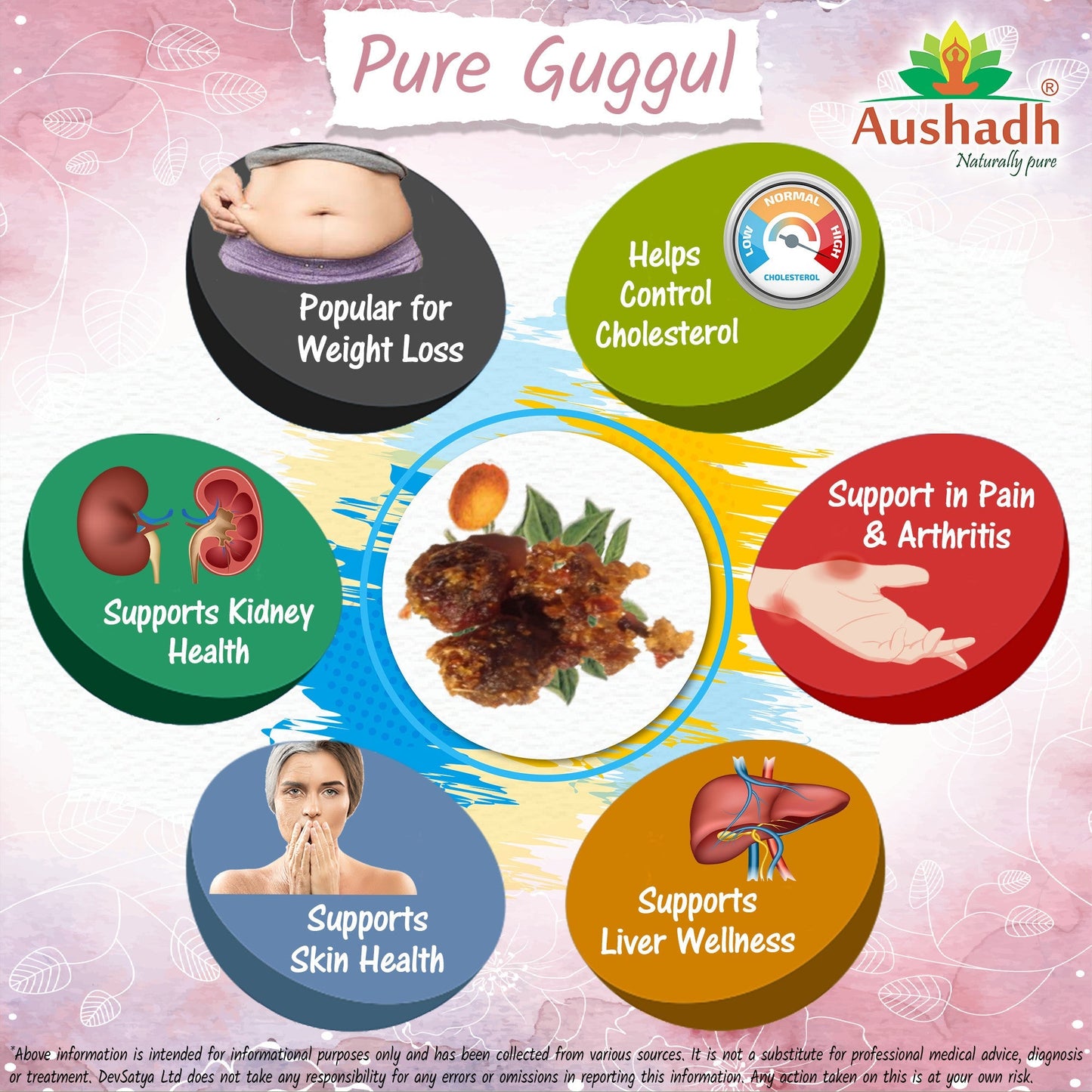 Aushadh Guggul Capsules (Mukul Myrrh) Joint Comfort & Heart Wellness Support - Vegan, Gluten Free, Non-GMO, 60 Capsules