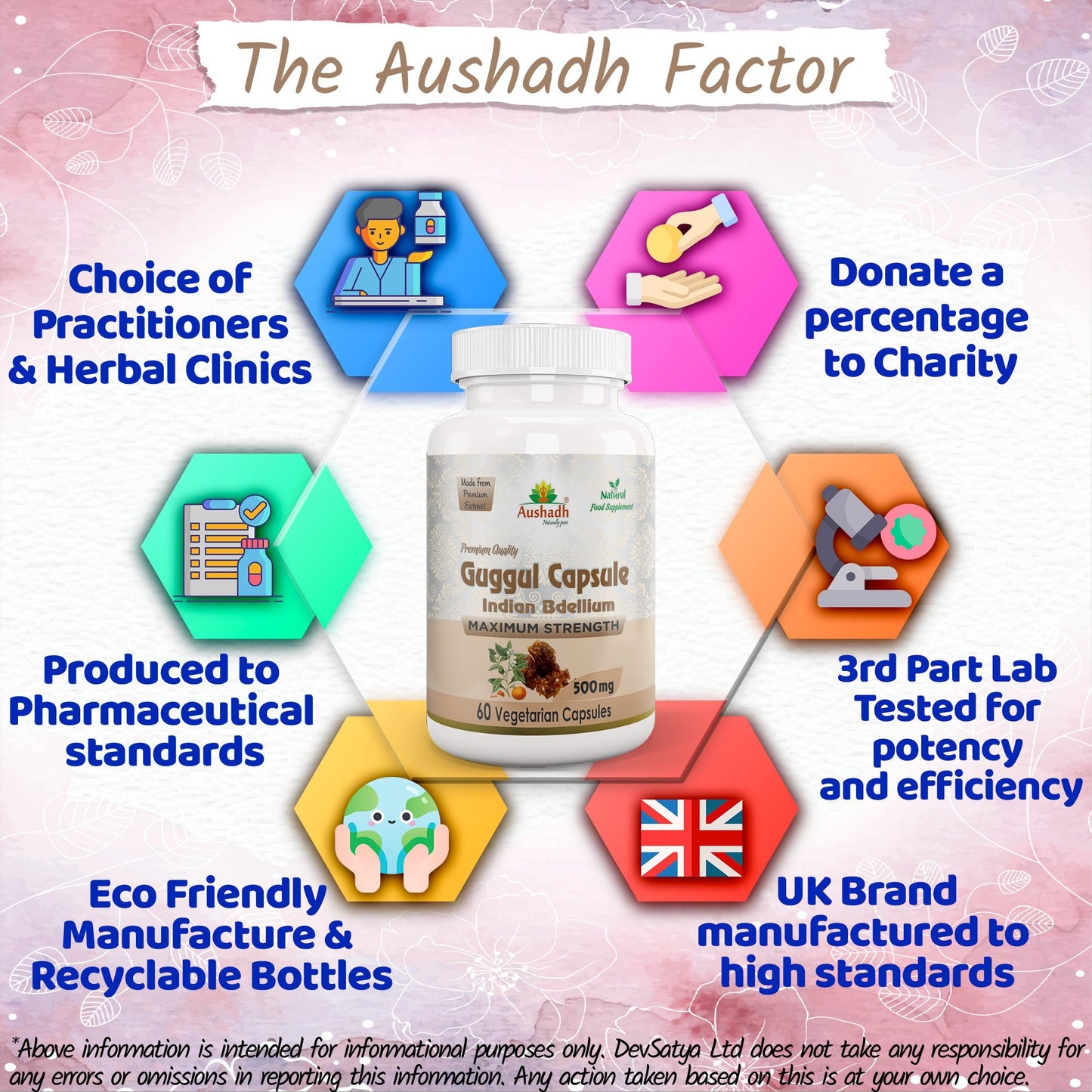 Aushadh Guggul Capsules (Mukul Myrrh) Joint Comfort & Heart Wellness Support - Vegan, Gluten Free, Non-GMO, 60 Capsules