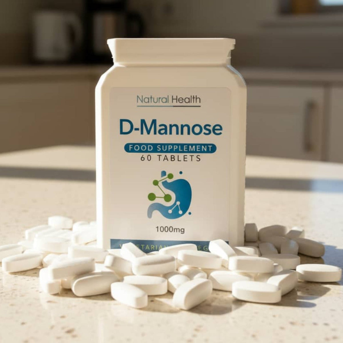 Pure D-Mannose 1000mg | 60 Chewable Tablets (Capsules Alternative) | 2-Month Supply | Made in the UK Natural Health World UK