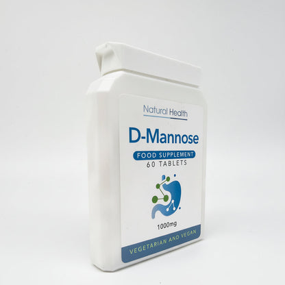 Pure D-Mannose 1000mg | 60 Chewable Tablets (Capsules Alternative) | 2-Month Supply | Made in the UK Natural Health World UK