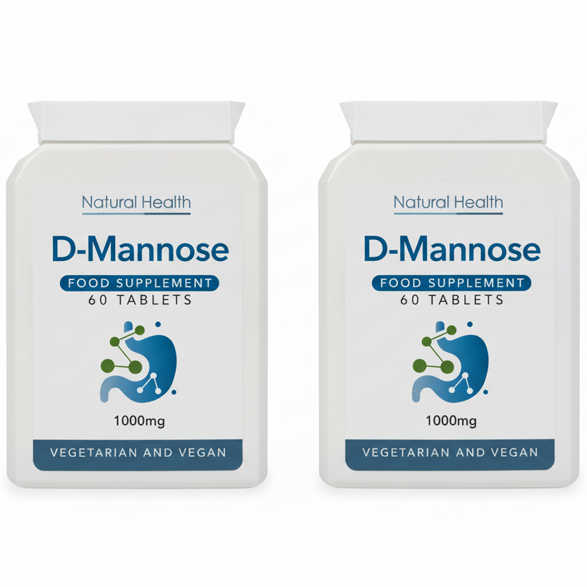 Pure D-Mannose 1000mg | 60 Chewable Tablets (Capsules Alternative) | 2-Month Supply | Made in the UK Natural Health World UK
