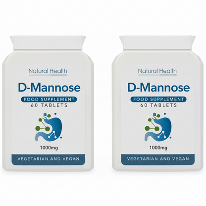 Pure D-Mannose 1000mg | 60 Chewable Tablets (Capsules Alternative) | 2-Month Supply | Made in the UK Natural Health World UK