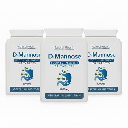 Pure D-Mannose 1000mg | 60 Chewable Tablets (Capsules Alternative) | 2-Month Supply | Made in the UK Natural Health World UK