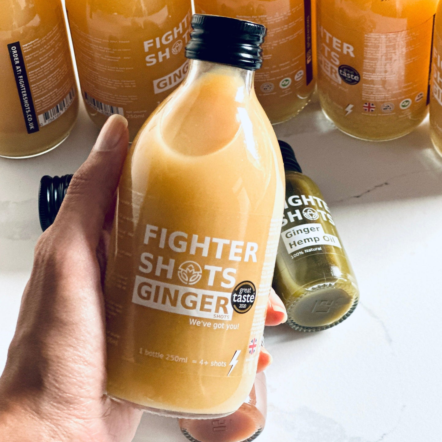 Fighter Shots Organic Ginger Dosing Bottle | 250ml | Equivalent to 4+ Daily Shots