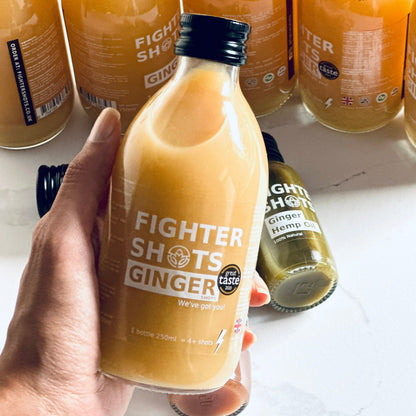 Fighter Shots Organic Ginger Dosing Bottle | 250ml | Equivalent to 4+ Daily Shots