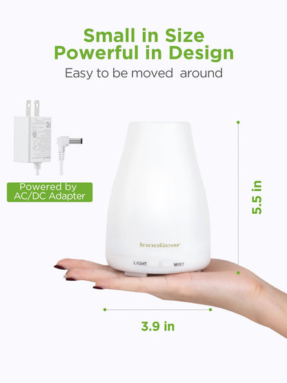 InnoGear Essential Oil Diffuser | 2-Pack Ultrasonic Diffusers for Home Aromatherapy, 7-Color LED, Auto Off