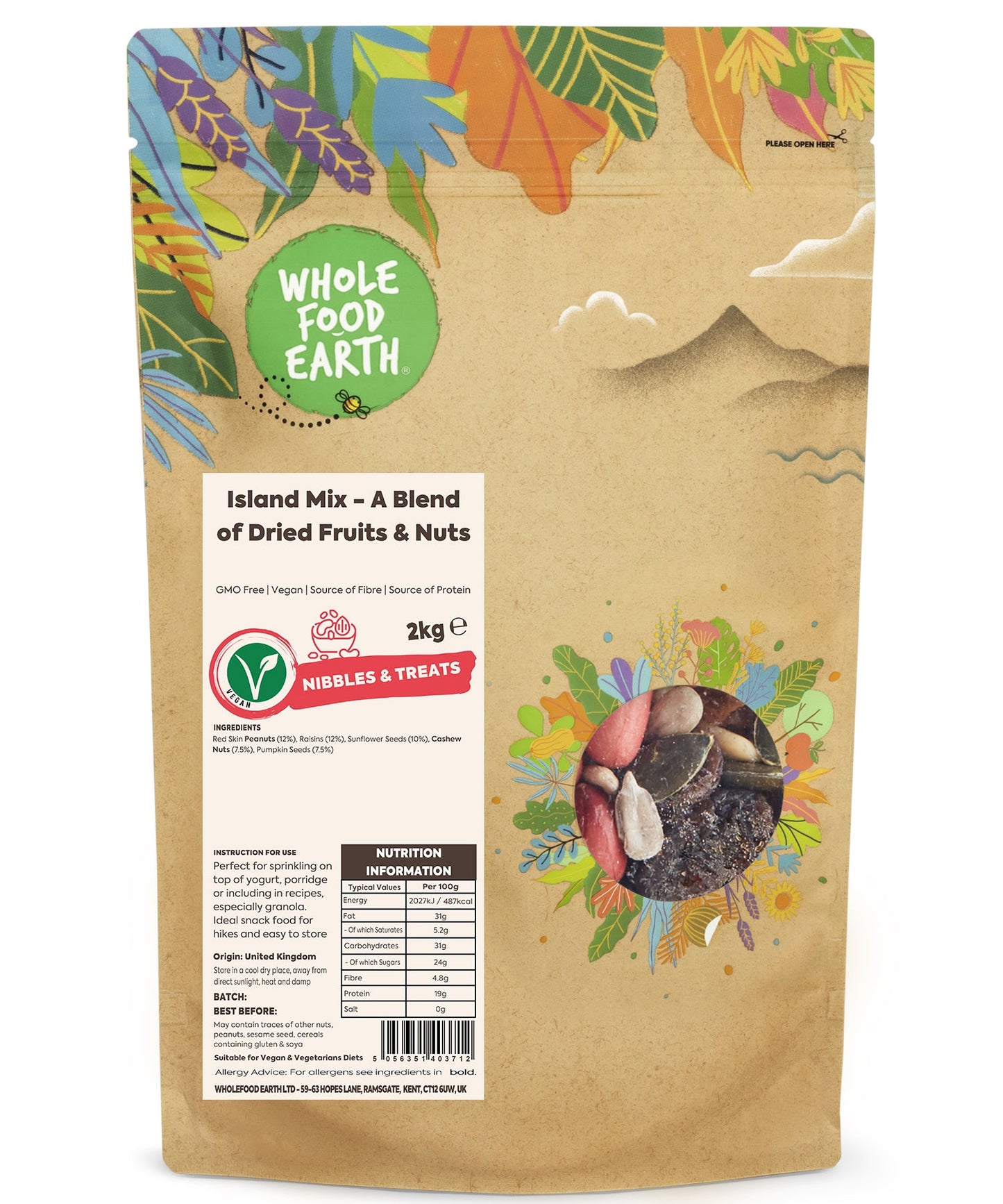 Island Mix (Fruits & Nuts) | GMO Free | Vegan | Dairy Free | No Added Sugar