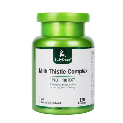 JulyDeer Milk Thistle 500 mg – Liver Support, Detox & Antioxidant Capsules