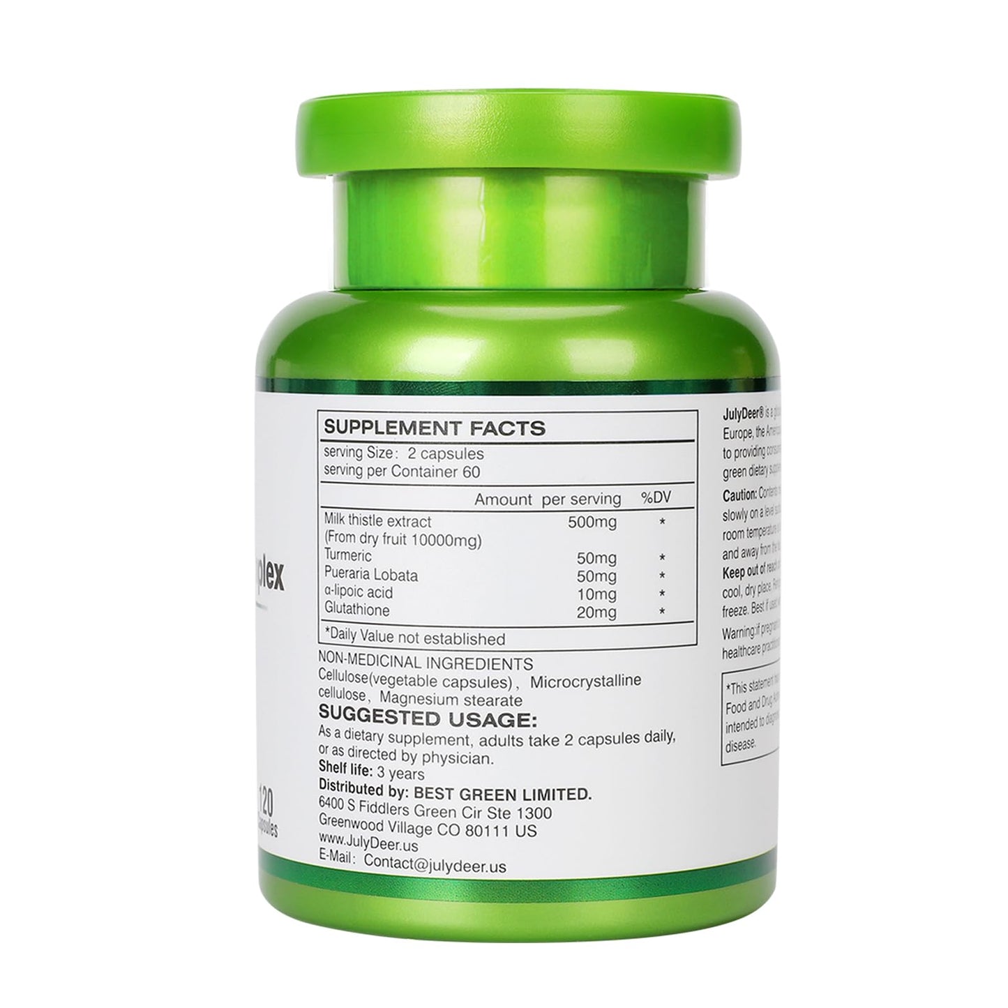 JulyDeer Milk Thistle 500 mg – Liver Support, Detox & Antioxidant Capsules