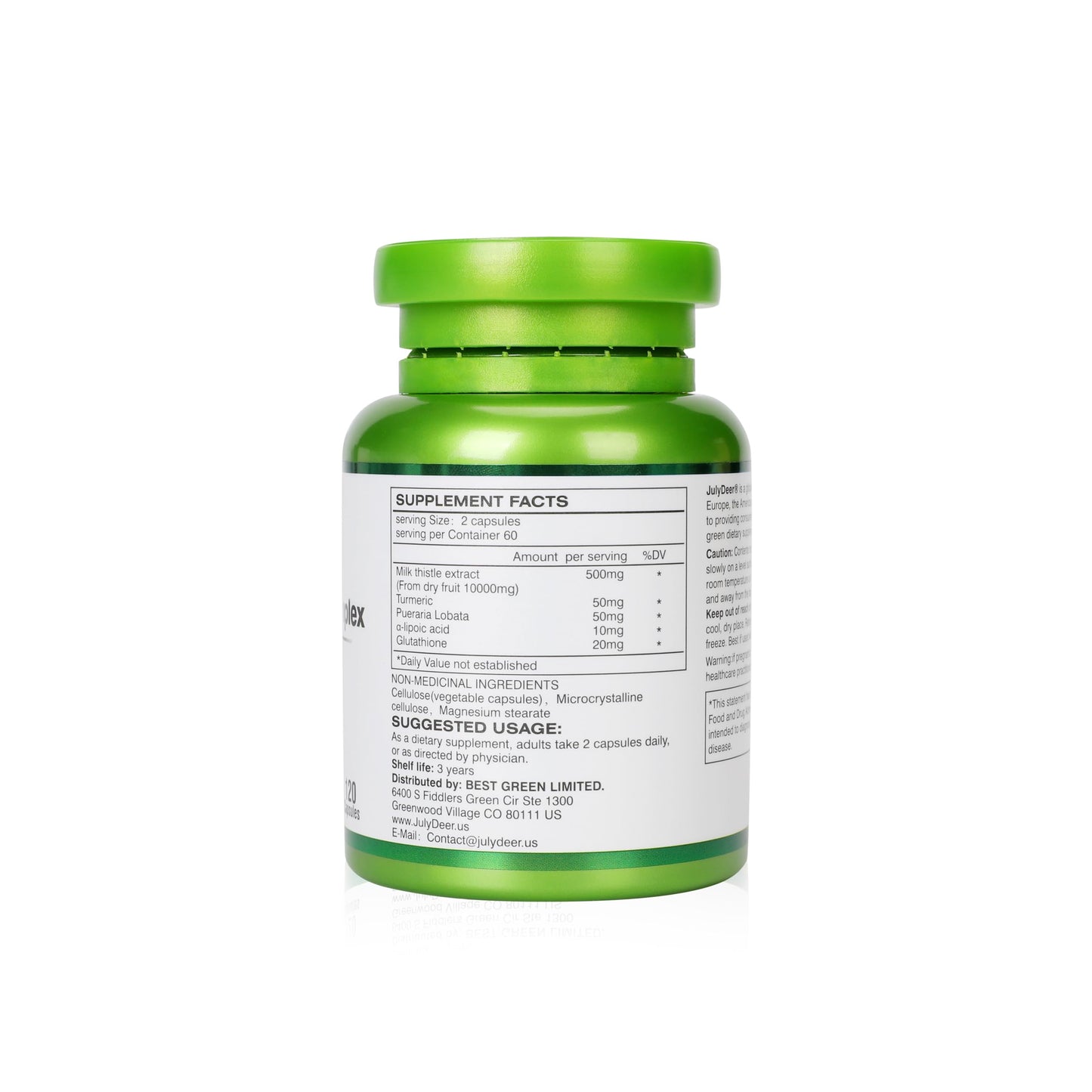 JulyDeer Milk Thistle 500 mg Silymarin – 2 Bottles (240 Capsules) | Liver Support