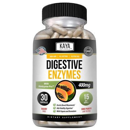 Kaya Naturals Digestive Enzymes with Prebiotics & Probiotics – 30 Veggie Caps