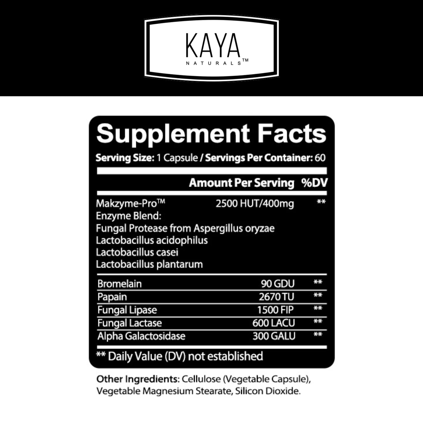 Kaya Naturals Digestive Enzymes with Prebiotics & Probiotics – 30 Veggie Caps