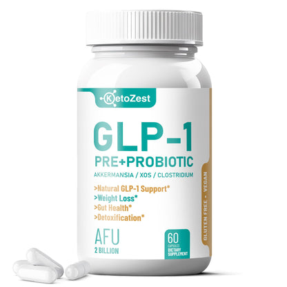 KetoZest GLP-1 Booster Probiotic + Prebiotic for Weight Loss | Akkermansia Muciniphila