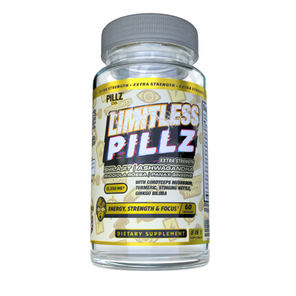 LimitlessPillz™ – 8-in-1 Shilajit Complex with Ashwagandha, Panax Ginseng, Rhodiola, Turmeric, Ginkgo, Nettle & Cordyceps Mushrooms PILLZ CO.