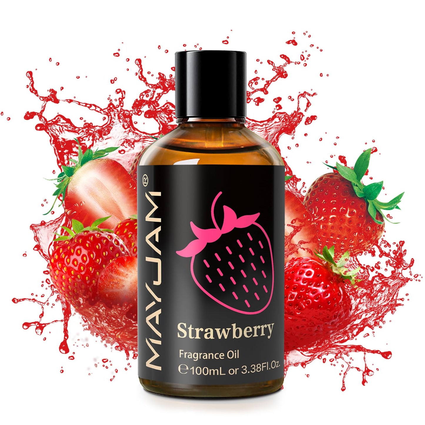 MAYJAM Strawberry Fragrance Oil 100ml | Glass Dropper for Diffusers, Soap & Candle Making