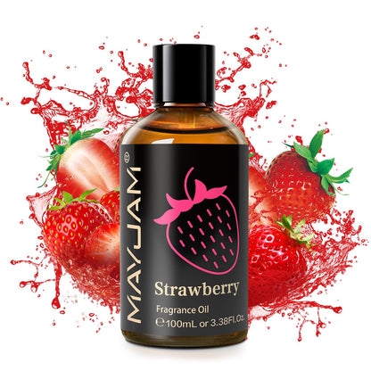 MAYJAM Strawberry Fragrance Oil 100ml | Glass Dropper for Diffusers, Soap & Candle Making