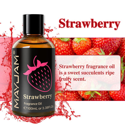 MAYJAM Strawberry Fragrance Oil 100ml | Glass Dropper for Diffusers, Soap & Candle Making