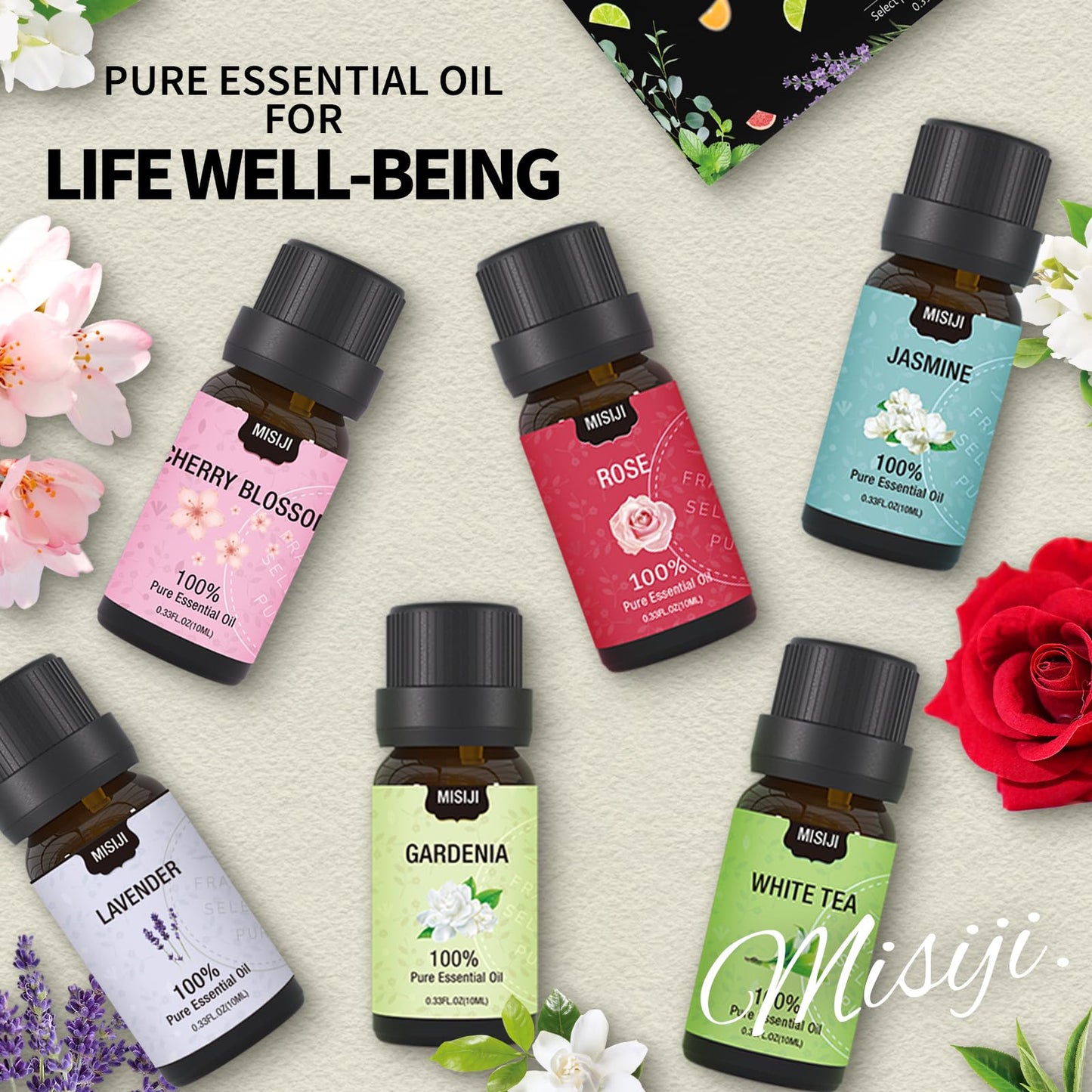 MISIJI Essential Oils Set – 6 x 10ml for Diffusers, Aromatherapy, Laundry & DIY