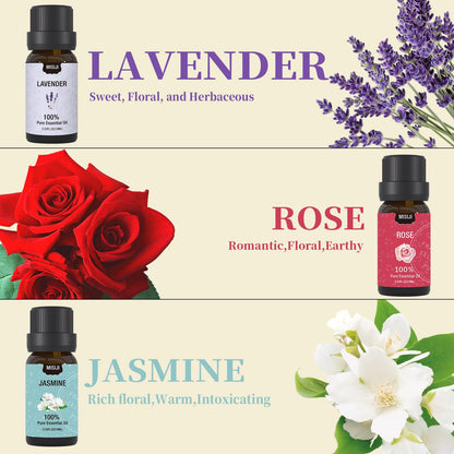 MISIJI Essential Oils Set – 6 x 10ml for Diffusers, Aromatherapy, Laundry & DIY
