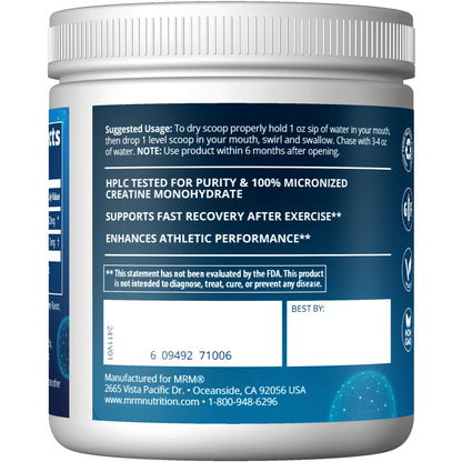 MRM Creatine Dry Scoop Blue Raspberry - Creatine Monohydrate Supplement
