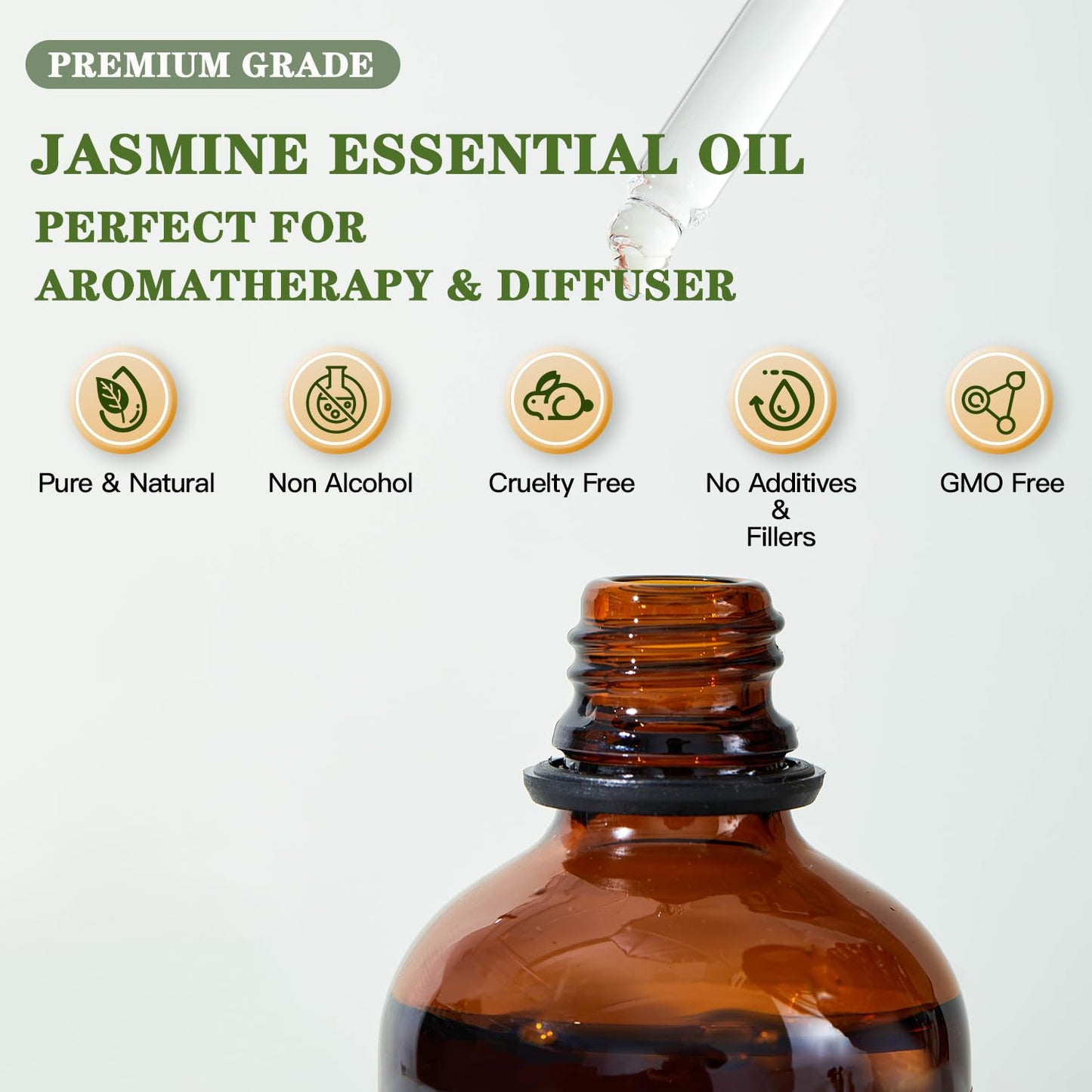 MYDIAIL Jasmine Oil 4oz – Premium Grade Essential Oil for Diffuser & DIY Skincare