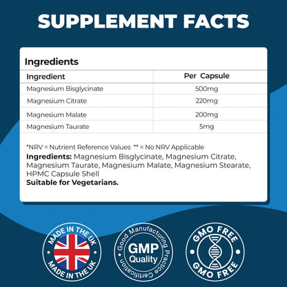 Magnesium 4 in 1 - Magnesium Taurate, Citrate, Malate & Bisglycinate