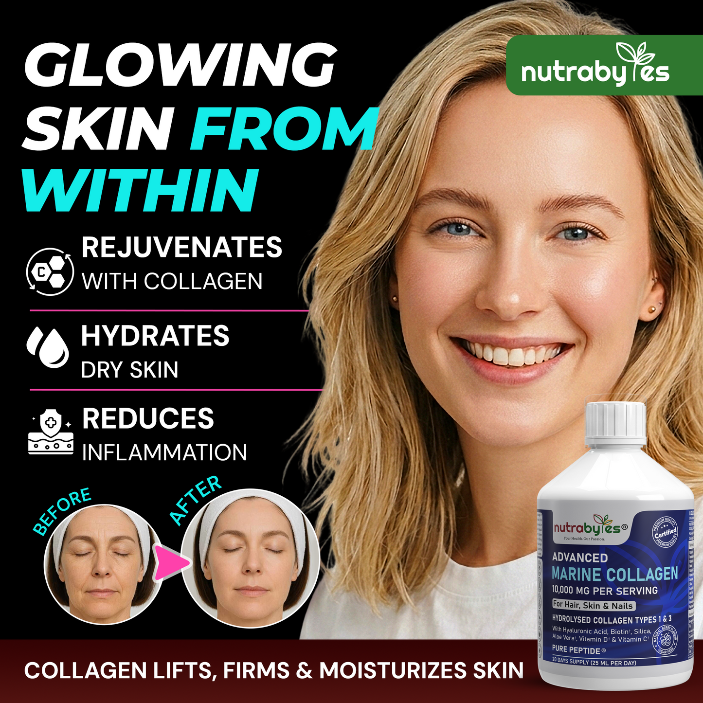 Advanced Liquid Marine Collagen Supplement 10,000 mg
