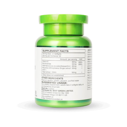 JulyDeer Astaxanthin 6 mg – 60 Softgels | Double Strength Haematococcus Pluvialis | Non-GMO