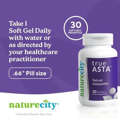 NatureCity TrueAsta 6mg Astaxanthin with AstaReal | Eye, Skin & Joint Support | 30 Soft Gels