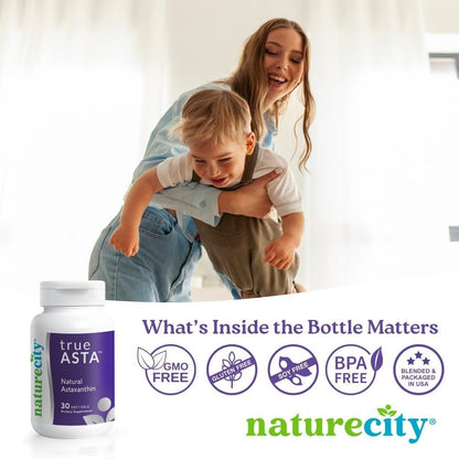 NatureCity TrueAsta 6mg Astaxanthin with AstaReal | Eye, Skin & Joint Support | 30 Soft Gels