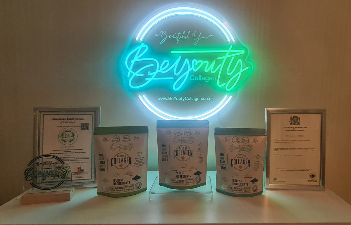 Pure Hydrolysed Bovine Collagen Peptides TYPE I, II, III & X - 500g BeYouty Collagen™