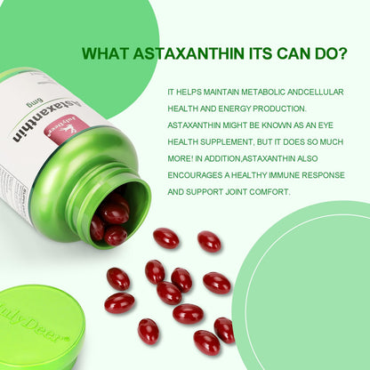 JulyDeer Astaxanthin 6 mg – 60 Softgels | Double Strength Haematococcus Pluvialis | Non-GMO