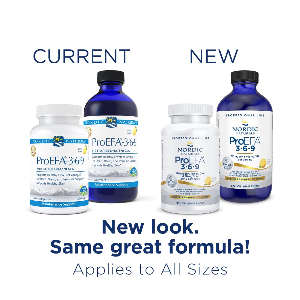 Nordic Naturals ProEFA 3-6-9 Lemon – 90 Soft Gels | 565 mg Omega-3 (EPA & DHA) + GLA | Non-GMO