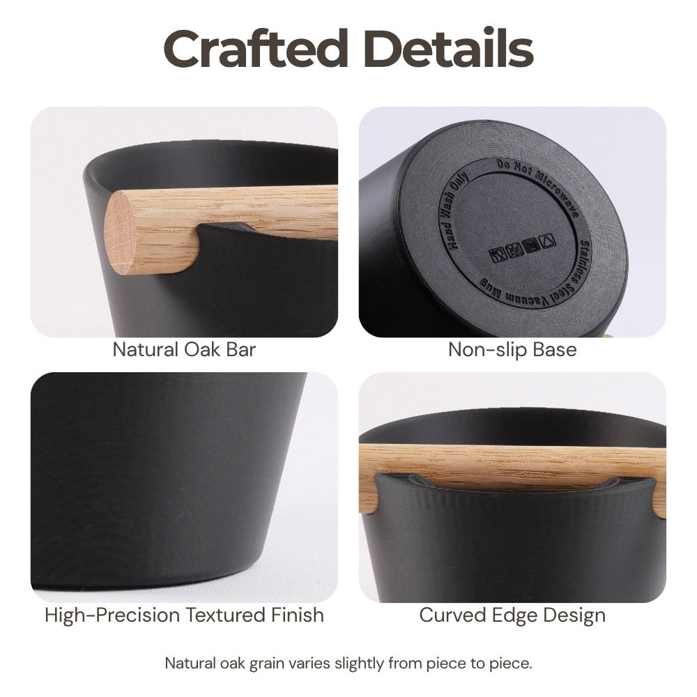 Nordic Espresso Knock Box with Oak Bar KNOCDIC®