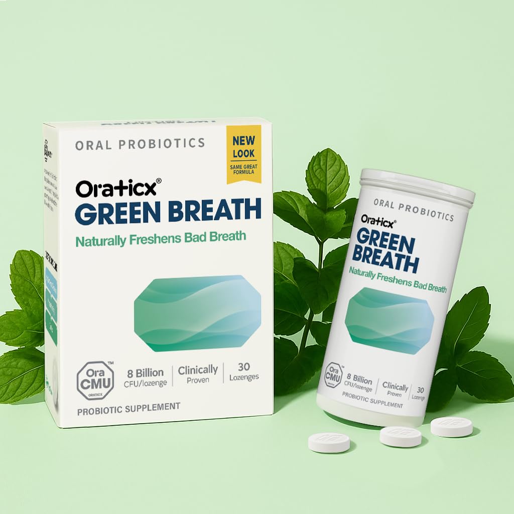 OraTicx Oral Probiotics Green Breath - Mint Lozenges, 8B CFU, 2-Pack