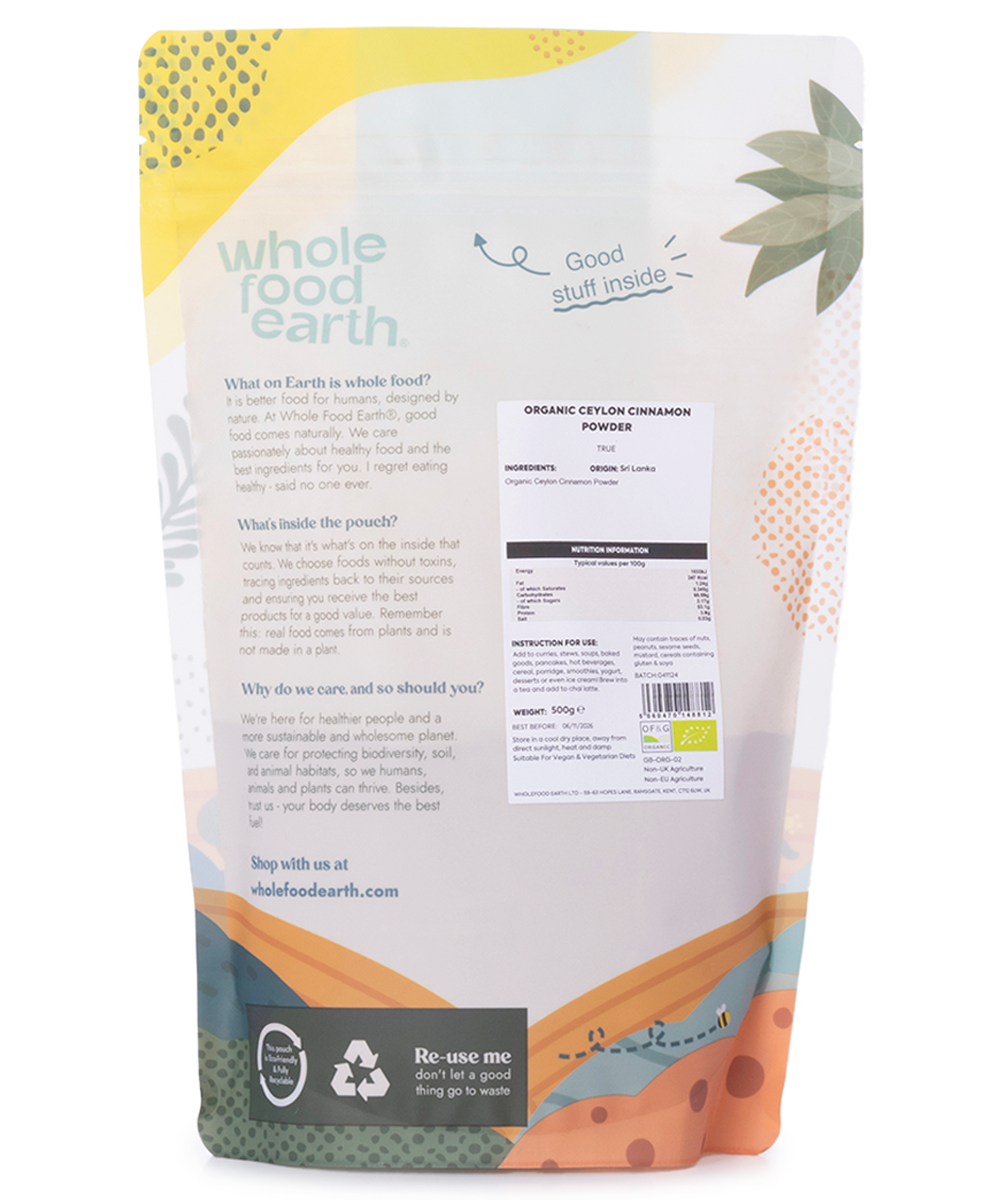 Organic Ceylon Cinnamon Powder (True) Whole Food Earth®